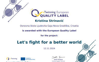 Europska oznaka kvalitete za projekt “Let’s fight for a better world” 